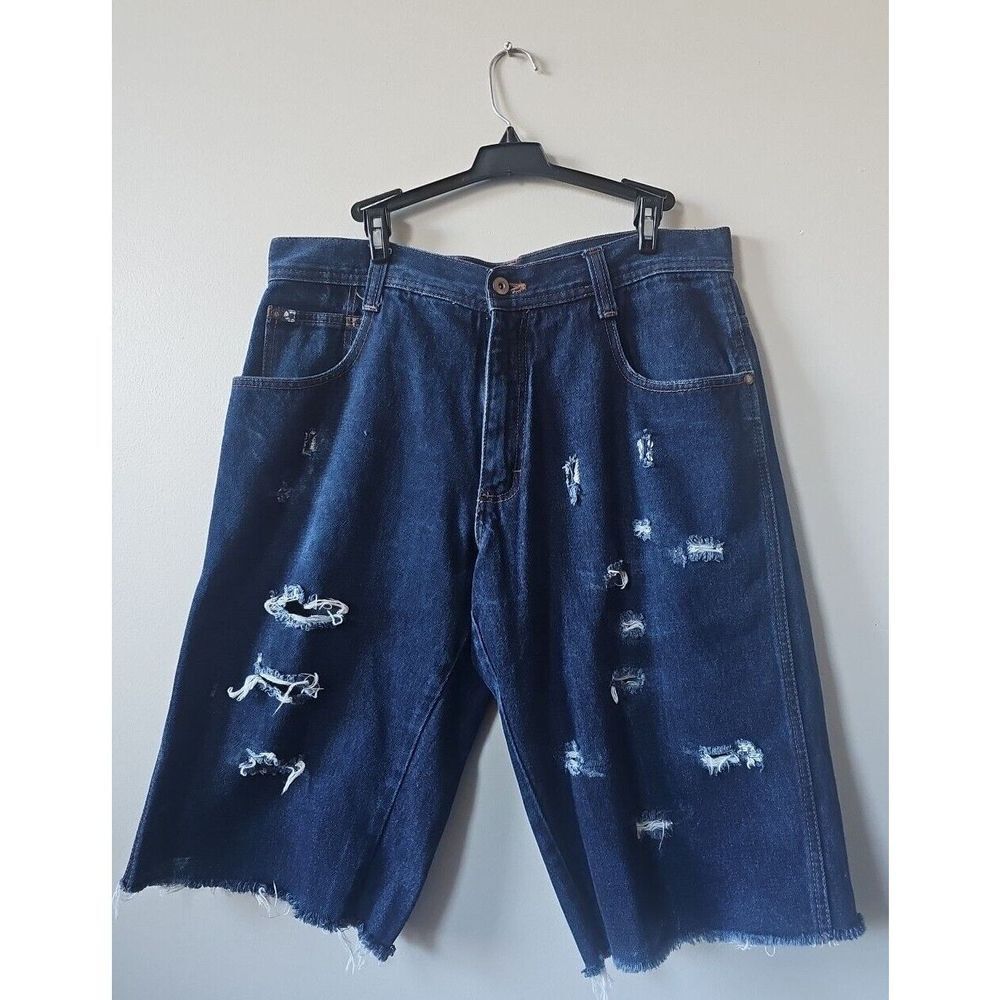 Southpole Shorts‎ Men's Size 34 Blue Denim Hip Hop Y2K Baggy Skater Distressed